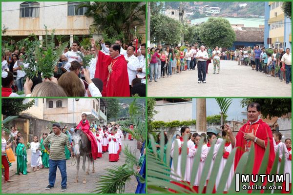 13/04/2014: Missa de Domingo de Ramos em Mutum-MG. Celebrada pelo Pe. Marcelino.
